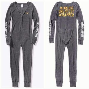 Victoria's Secret PINK "World's Greatest Wrapper" One-Piece Pajama Thermal S